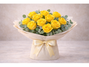  Buchet 11 Trandafiri galbeni